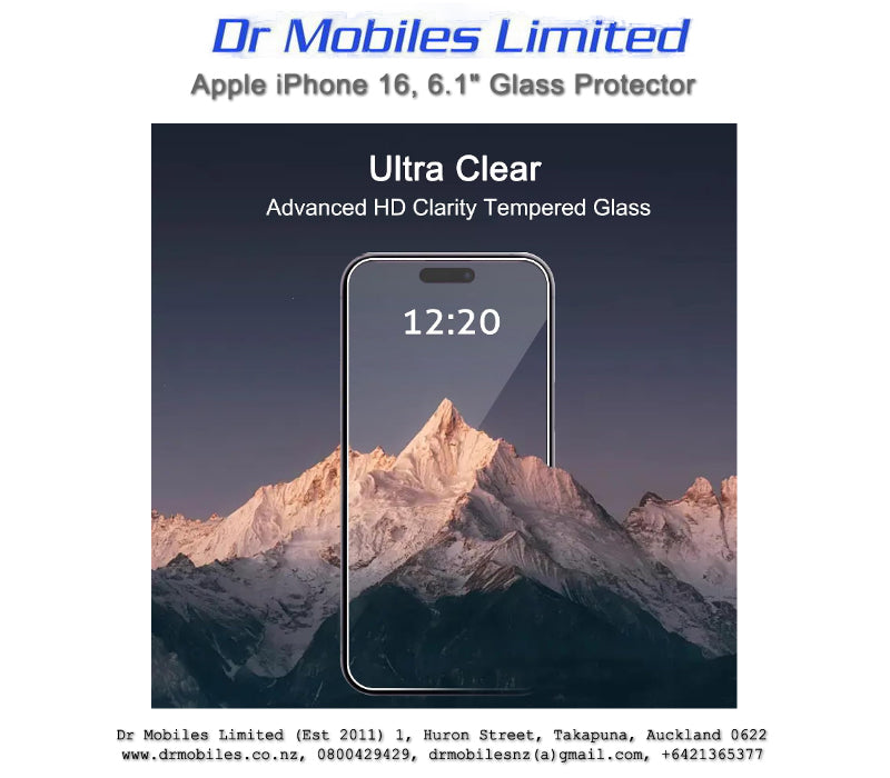 Apple iPhone 16, 6.1" Glass Protector | drmobiles.co.nz