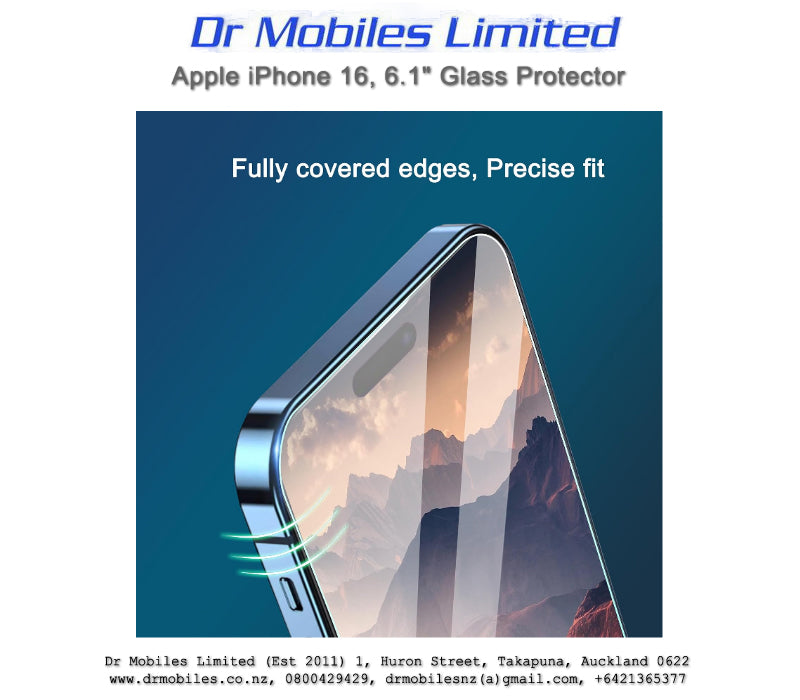 Apple iPhone 16, 6.1" Glass Protector | drmobiles.co.nz