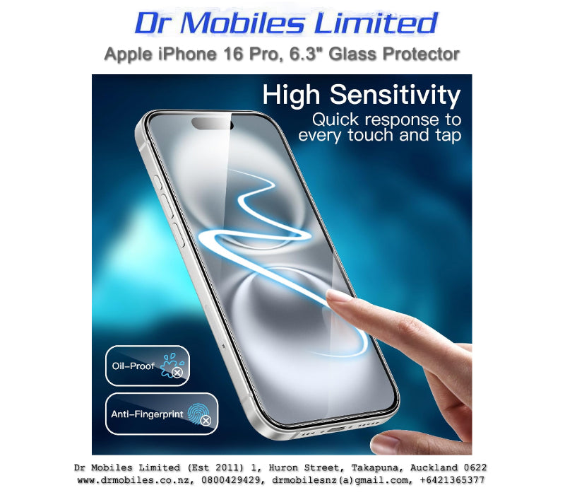 Apple iPhone 16 Pro, 6.3" Screen Protector | drmobiles.co.nz