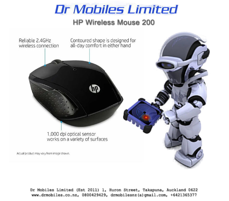 Wireless Mouse, 1,000dpi, - HP 200