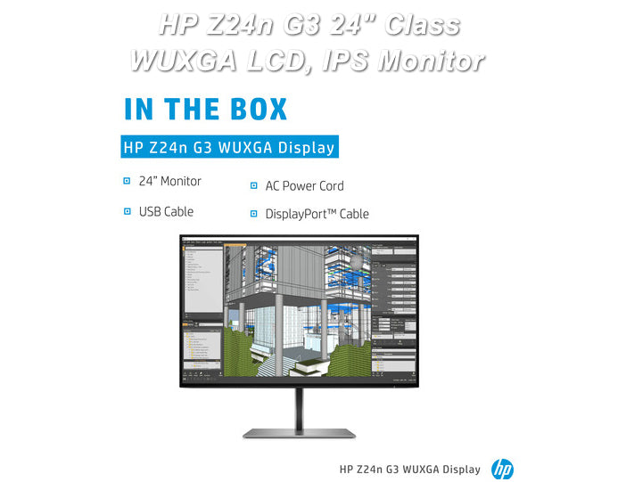 HP Z24n G3 24" Class WUXGA LCD IPS Monitor/LCD Display