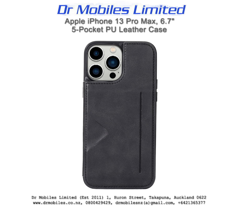 Apple iPhone 13 Pro Max, 6.7" 5-Pocket PU Leather Case