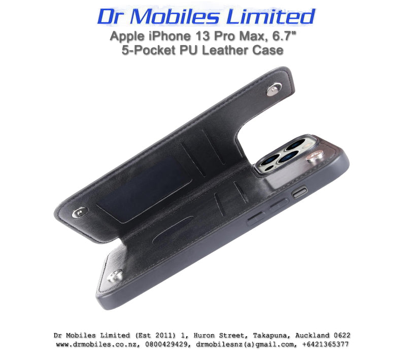 Apple iPhone 13 Pro Max, 6.7" 5-Pocket PU Leather Case