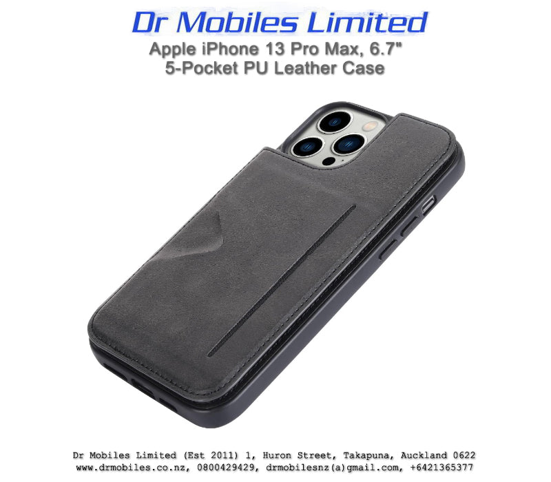 Apple iPhone 13 Pro Max, 6.7" 5-Pocket PU Leather Case
