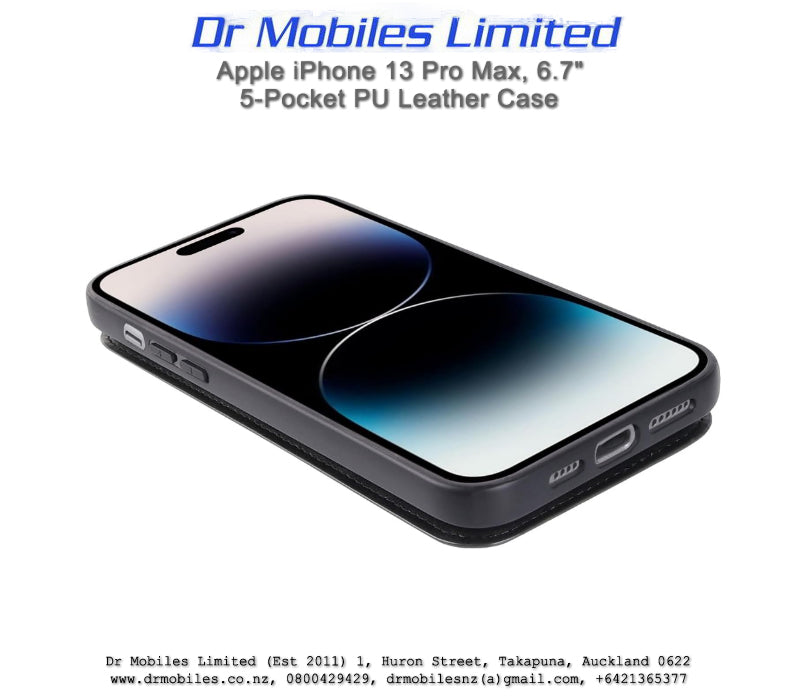 Apple iPhone 13 Pro Max, 6.7" 5-Pocket PU Leather Case
