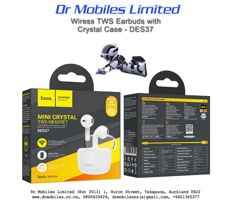 Wireless TWS Headset with Crystal Case DES37