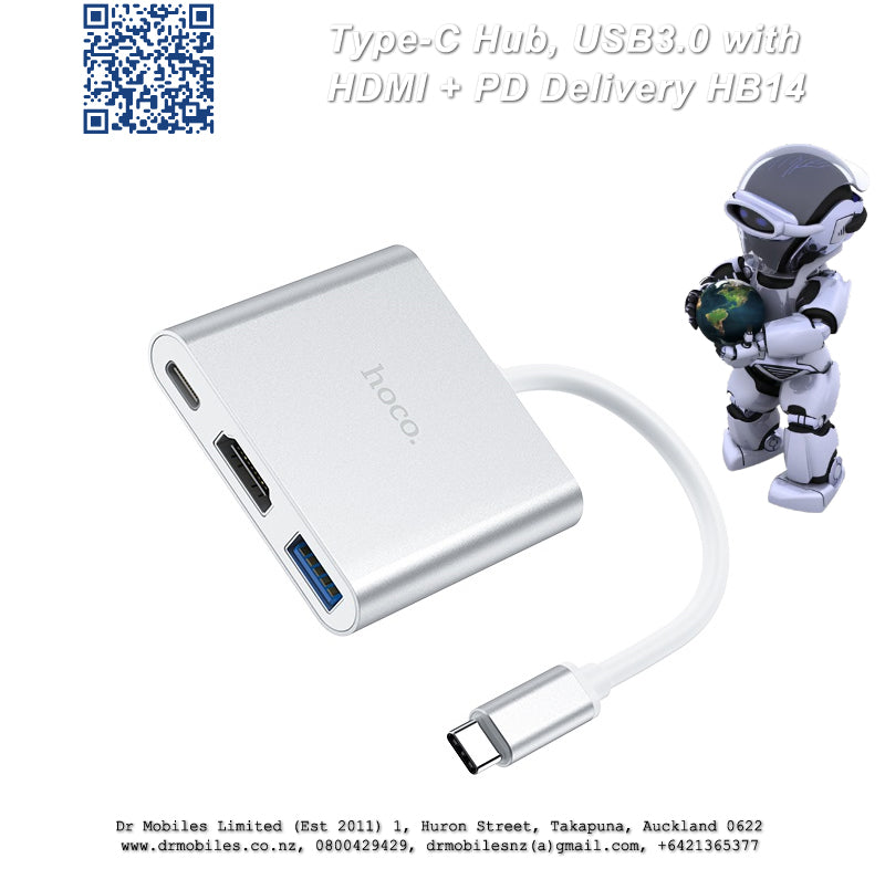 Type-C Hub, USB3.0 with HDMI + PD Delivery HB14