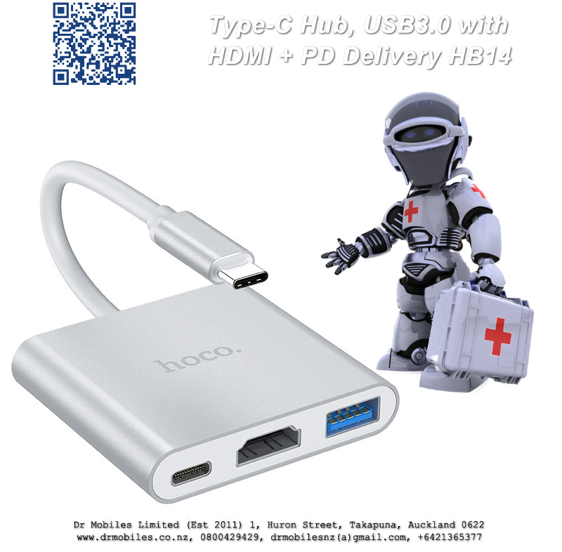 Type-C Hub, USB3.0 with HDMI + PD Delivery HB14