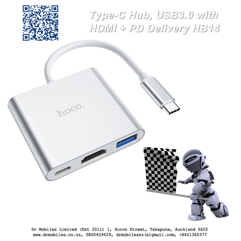 Type-C Hub, USB3.0 with HDMI + PD Delivery HB14