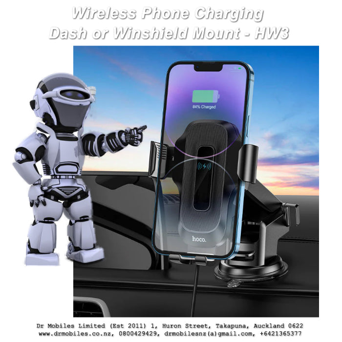 15W Fast Wireless Charger HW3 Dash/Winshield Mount Phone Holder