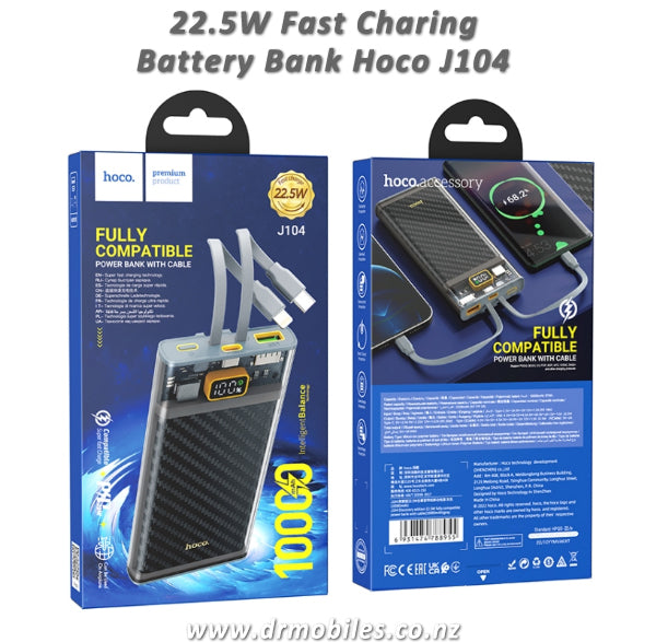 Fast Charge Battery Bank, 22.5W, 10,000 mAh. Hoco J104