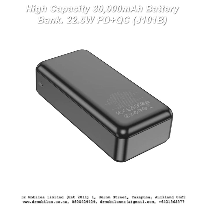 High Capacity 30,000mAh Battery Bank. 22.5W PD+QC (J101B)