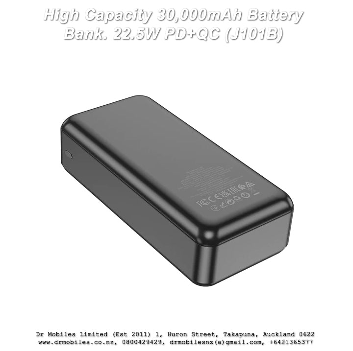 High Capacity 30,000mAh Battery Bank. 22.5W PD+QC (J101B)