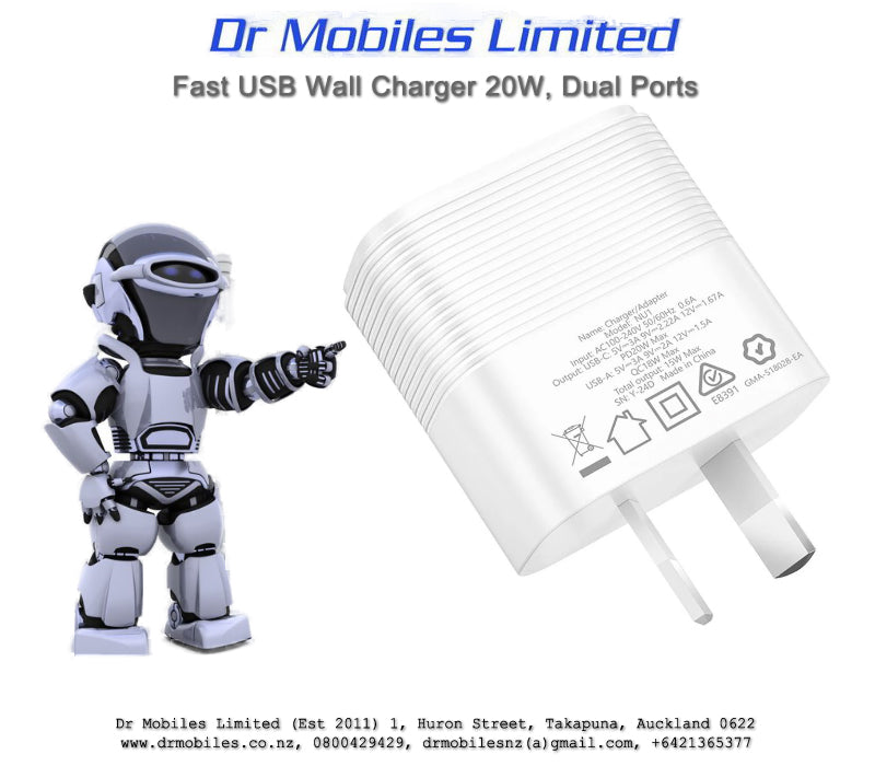 20W Fast USB Wall Charger Dual Ports - Hoco NU1