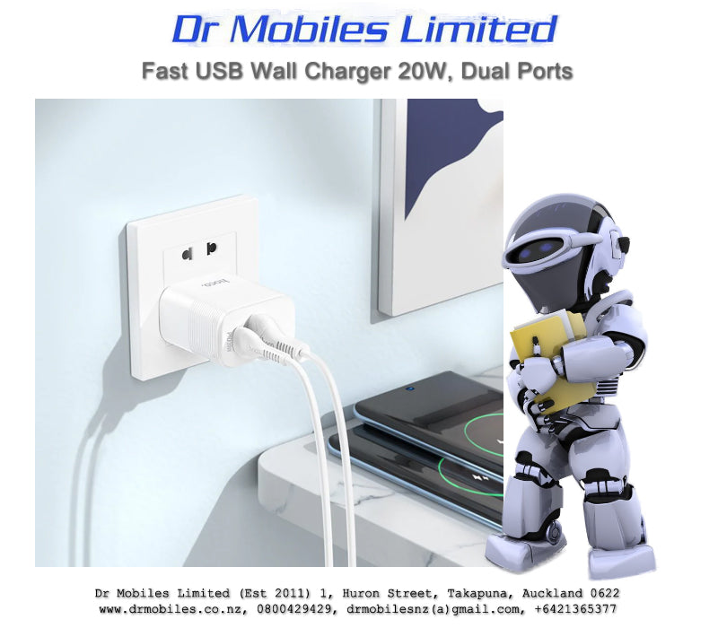 20W Fast USB Wall Charger Dual Ports - Hoco NU1