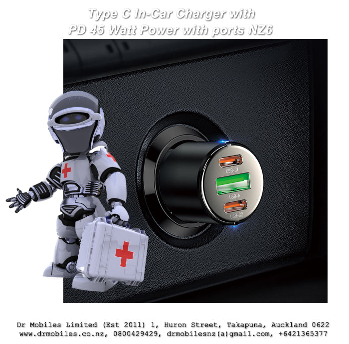 Type C In-Car Charger with PD 45 Watt Power! Hoco NZ6