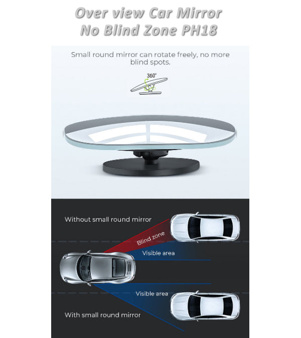 OverView Car Mirror - No more blind spot!  Safety Mirror - Hoco PH18