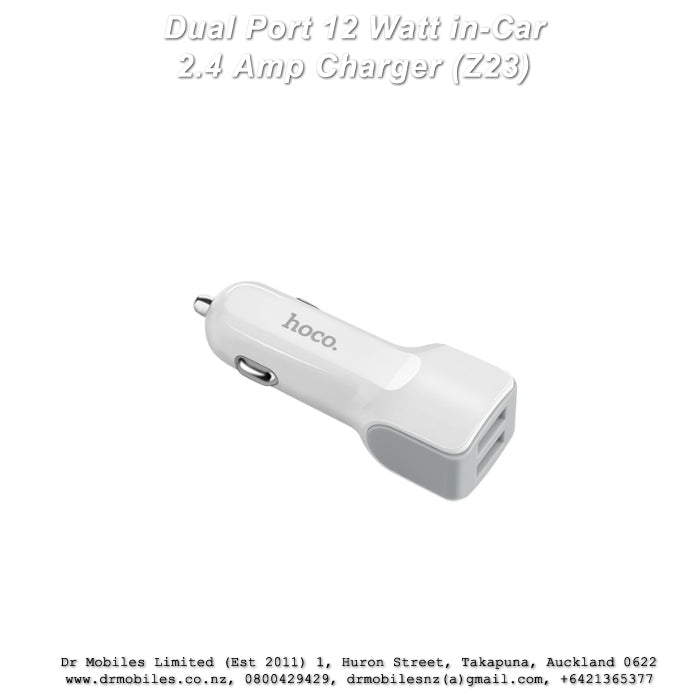 Dual Port 12 Watt in-Car Charger 2.4 Amp (Z23)