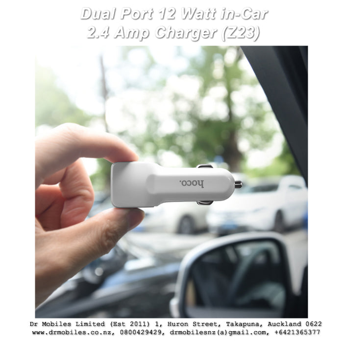 Dual Port 12 Watt in-Car Charger 2.4 Amp (Z23)