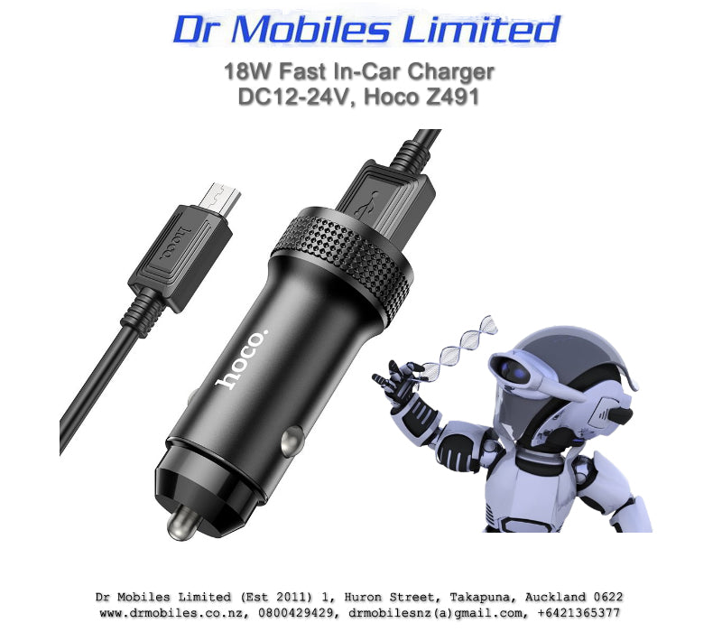 18W Fast In-Car Charger, DC12-24V. Hoco Z49A