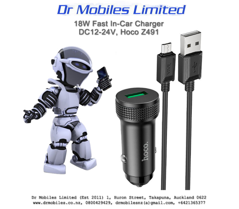 18W Fast In-Car Charger, DC12-24V. Hoco Z49A