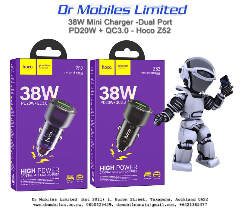 38W Fast in-Car Charger with Dual Port - Z52