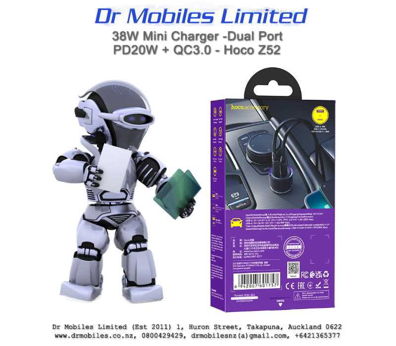 38W Fast in-Car Charger with Dual Port - Z52