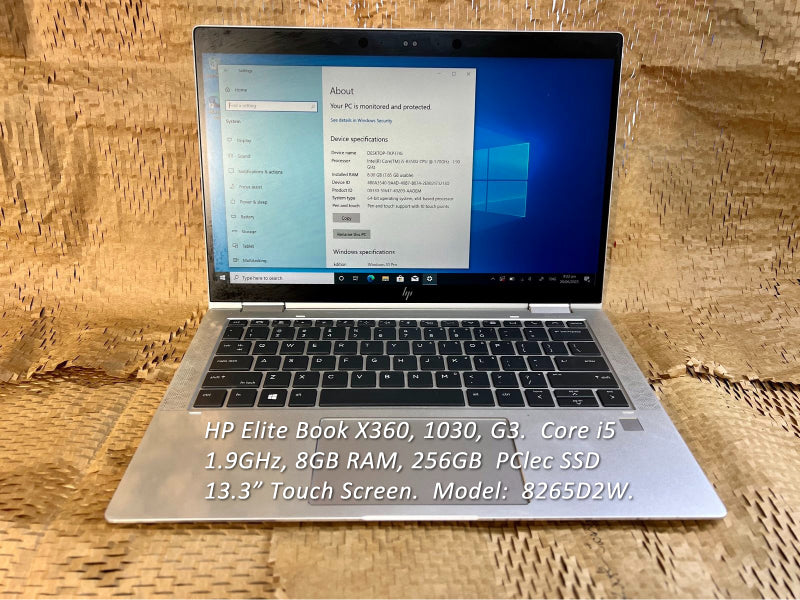 HP EliteBook X360, 1030, G3 Laptop Core i5 1.9GHz SSD