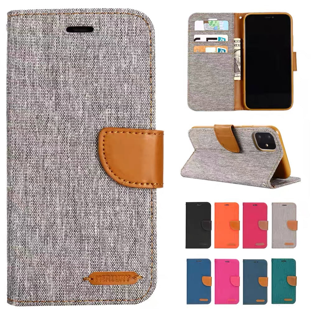 Goospery iPhone 16 Pro 6.3 Canvas Fabric Flip Wallet Case Cover