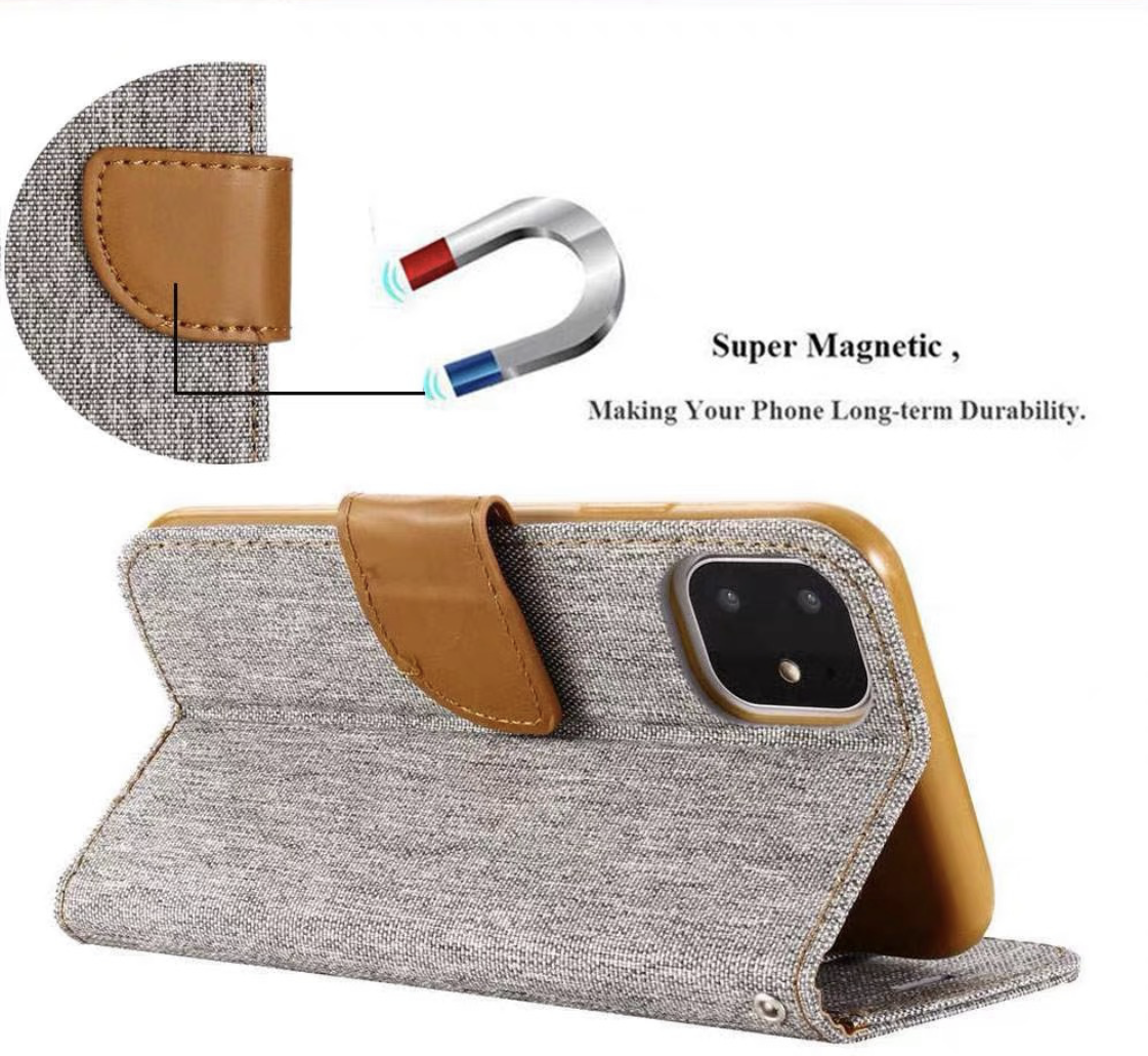 Goospery iPhone 16 Pro 6.3 Canvas Fabric Flip Wallet Case Cover