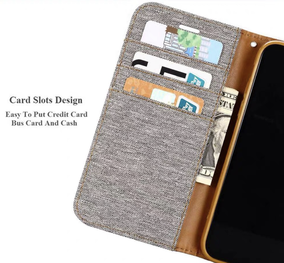 Goospery iPhone 16 Pro 6.3 Canvas Fabric Flip Wallet Case Cover