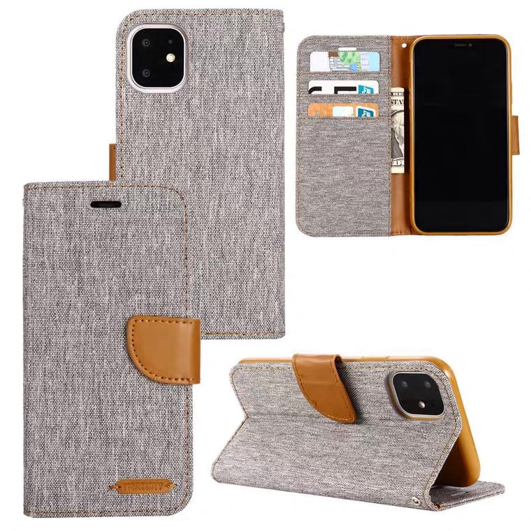 Goospery iPhone 16 Pro 6.3 Canvas Fabric Flip Wallet Case Cover
