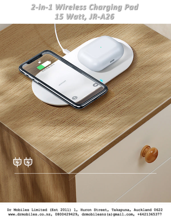 Fast Wireless 2-in-1 Charing Pad for iPhone, Apple Watch (JR-A26)