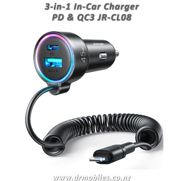 3-in-1 Wired Car Charger for Road Warriors! Joyroom JR-CL08