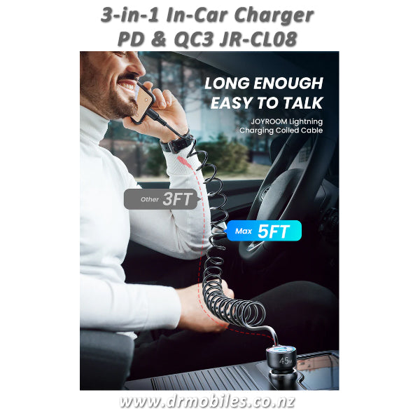 3-in-1 Wired Car Charger for Road Warriors!  Joyroom JR-CL08