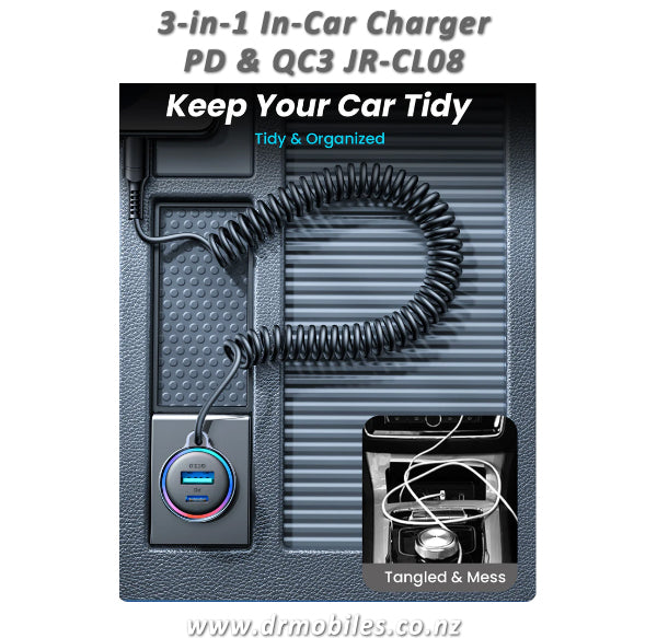 3-in-1 Wired Car Charger for Road Warriors! Joyroom JR-CL08