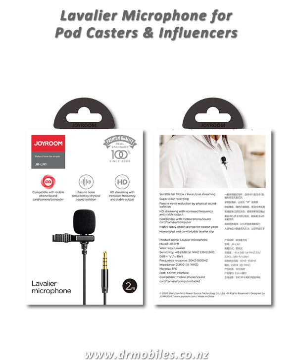 Lavalier Microphone for Pod Casters and Influencers - Joyroom JR-LM1