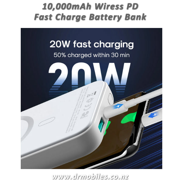 10,000mAh Wireless Battery Bank Fast Charge PD Joyroom JR-W020