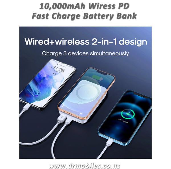 10,000mAh Wireless Battery Bank Fast Charge PD Joyroom JR-W020