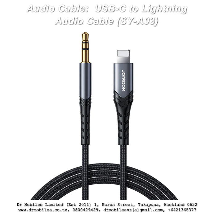 Type-C To 3.5Mm Port Hi-Fi Audio Cable 1 M - Black.  Joyroom SY-A03