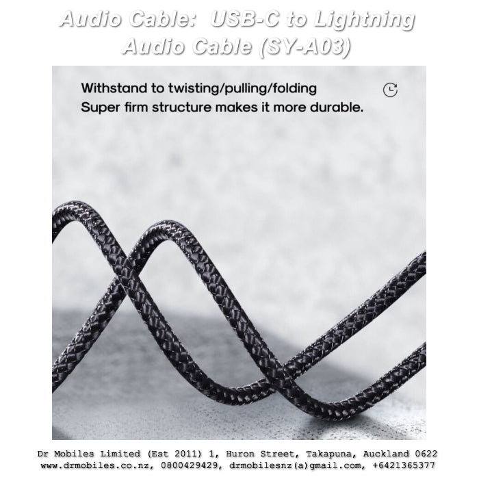 Type-C To 3.5Mm Port Hi-Fi Audio Cable 1 M - Black. Joyroom SY-A03