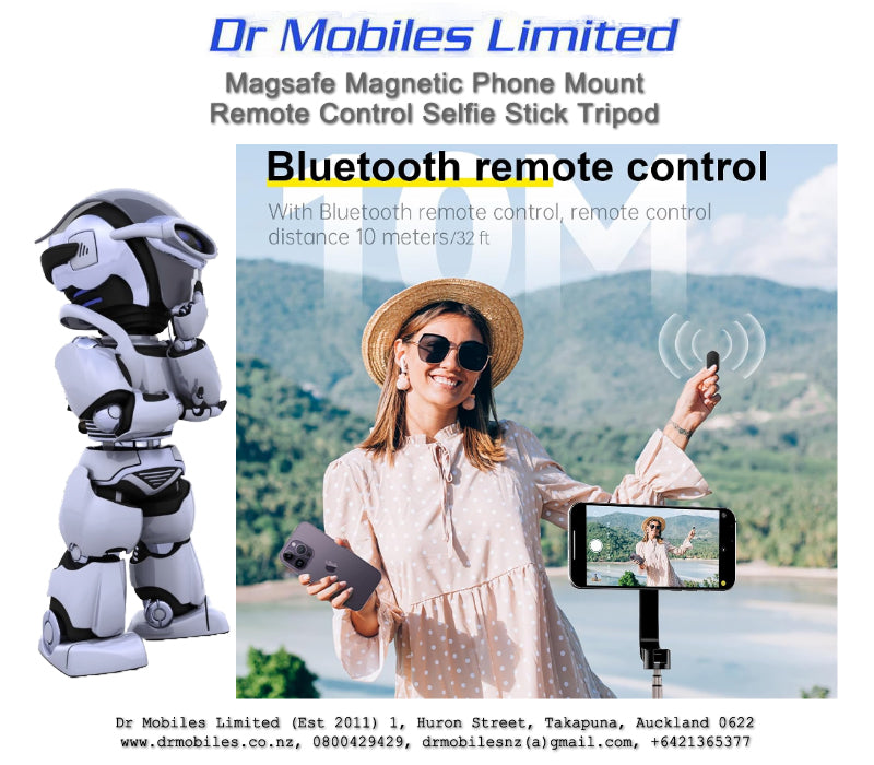 MagSafe Magnective Selfie Stick for iPhones with Tripod, BT Remote & 27"