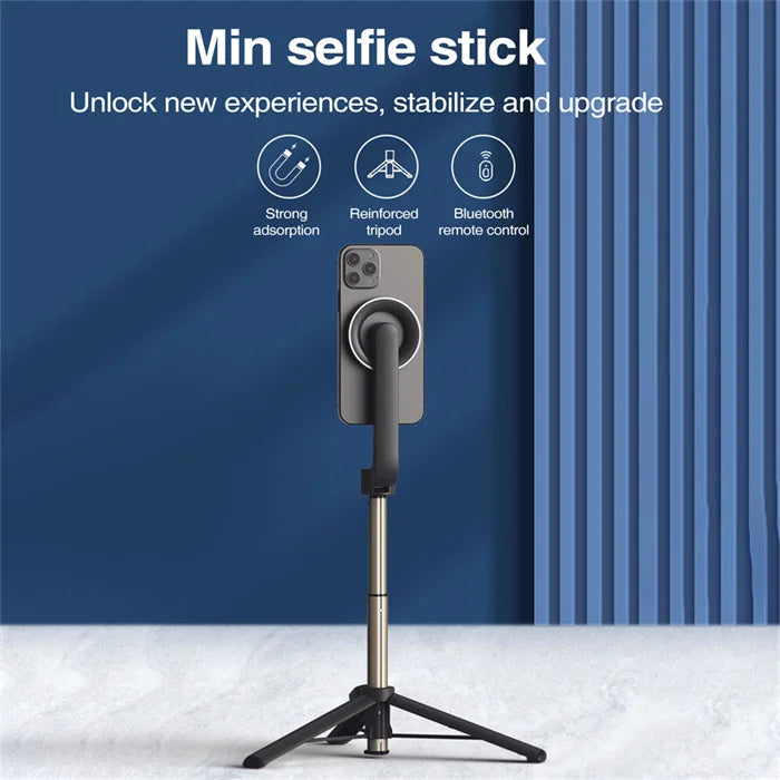 Magsafe Magnetic Phone Mount Remote Control Selfie Stick Tripod WS-22005 Magnetic Selfie Stick (Black/White)