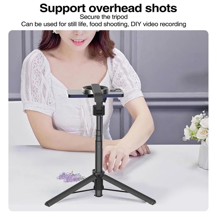 Magsafe Magnetic Phone Mount Remote Control Selfie Stick Tripod WS-22005 Magnetic Selfie Stick (Black/White)