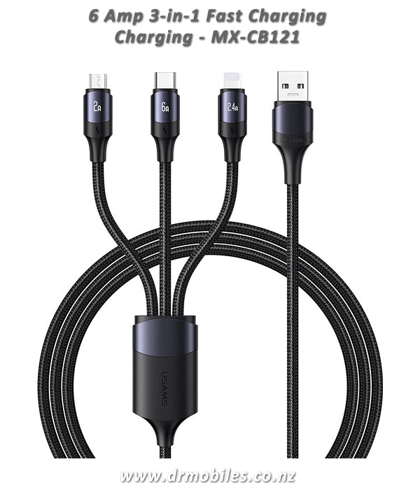 66 Watt 3-in-1 USB  Fast Charging Cable MX-CB121