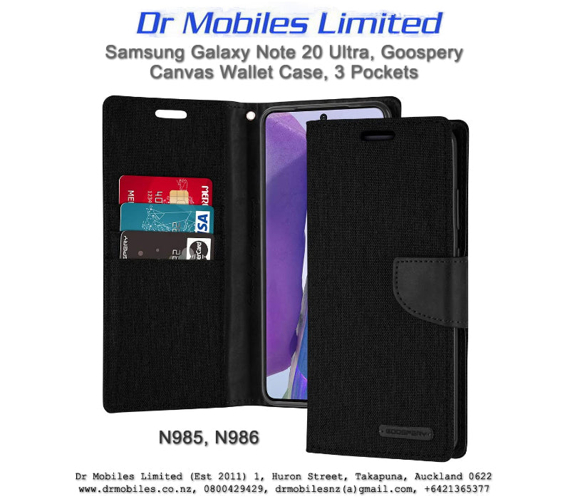 Mercury Goosepery Galaxy Note 20 Ultra Canvas Case - 3 Pockets