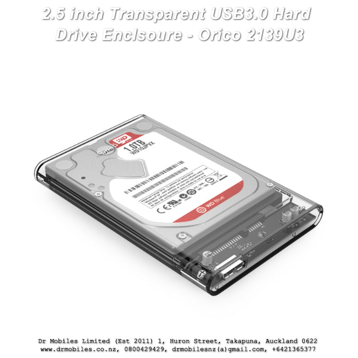 2.5 inch Transparent USB3.0 Hard Drive Enclosure - Orico 2139U3 SATA