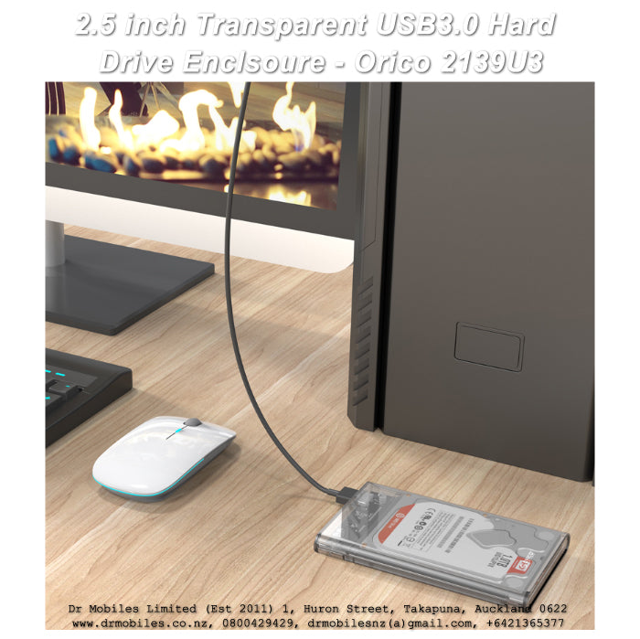 2.5 inch Transparent USB3.0 Hard Drive Enclosure - Orico 2139U3 SATA