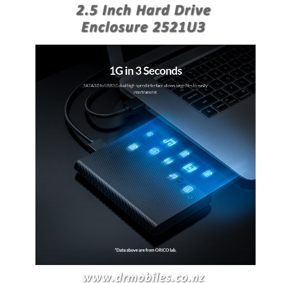 2.5 Inch Hard Drive Enclosure (up to 4TB SSD or HDD Size) - Orico 2521U2