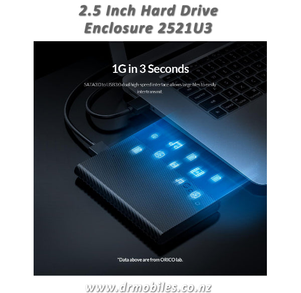 2.5 Inch Hard Drive Enclosure (up to 4TB SSD or HDD Size) - Orico 2521U2